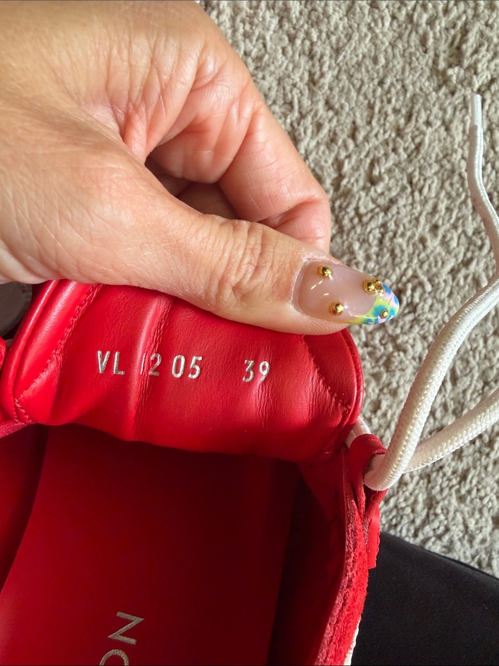 Louis Vuitton Red and White Women's Sneakers - Picture 4 of 7